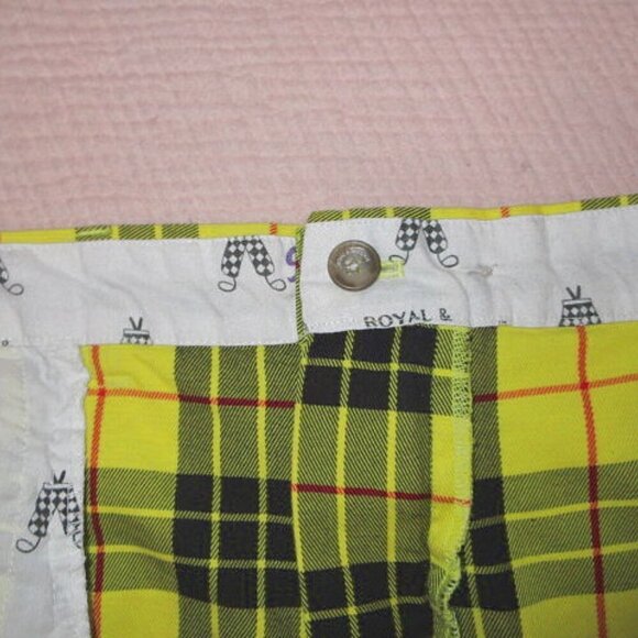 Royal & Awesome Golf Shorts Mens Size 44 Stretch Plaid Loud MacLeod Preppy 10" - Picture 6 of 10